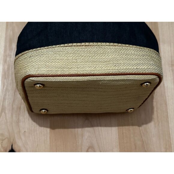 Michael Kors Marina Large Espadrille Denim Shoulder Bag EUC - Picture 8 of 9